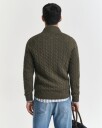 Gant Kabelstrikket genser med half zip KHAKI GREEN MELANGE S