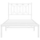  Sengeramme i metall med hodegavl hvit 80x200 cm 8721102644313