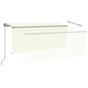 vidaXL Manuell uttrekkbar markise med rullegardin&LED 3x2,5 m kremhvit