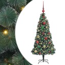  Kunstig forhåndsopplyst juletre med kulesett grønn 120 cm PET
