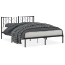 vidaXL Sengeramme i metall med sengegavl svart 150x200 cm