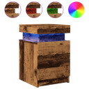  Nattbord med LED gammelt tre 35x39x55 cm konstruert tre 8721158446411