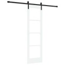 vidaXL Skyvedør med tilbehør "ORKDAL" Hvit Solid Tre & Glass