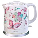 Maestro Keramisk Vannkoker 1,5L 1200W med Blomsterdekor