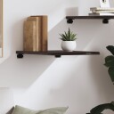 vidaXL Vegghylle m?rkegr? 40x60x2 cm behandlet heltre eik