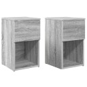  Sengeskap 2 pcs Grå sonoma 29 x 31,5 x 49 cm Konstruert tre