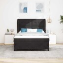  Bokspring Seng med Madrass Svart 140x200 cm Fløyel