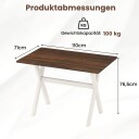 Spisebord med X ramme valnøttfinish – 110 x 71 cm