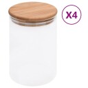  Glasskrukker med bambuslokk 4 stk 800 ml 150704