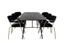 Venture Home Gold Matgruppe Forlengningsbar 180 220 cm Rektangulær med 6 Arrow stoler Sort/Guld