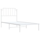 vidaXL Sengeramme i metall med hodegavl hvit 90x200 cm 8721012212381