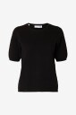 Selected FEMME - Topp slfHelen 2/4 Knit O-neck - Svart
