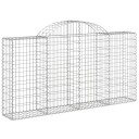 vidaXL Gabionkurver buede 10 stk 200x30x100/120 cm galvanisert jern