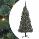 vidaXL Kunstig forlys Christmas Tree med kule sett grønn 150 cm PET