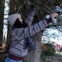 Bluum Strikkegenser Lerke til dame Koksgrå garnpakke i Pure Eco Baby Wool