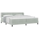  Box Spring Seng Med Madrass Lysegrå 200x200 cm Fløyel