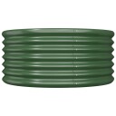 vidaXL Plantekasse pulverlakkert stål 80x80x36 cm grønn