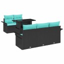 vidaXL Hagesofa Set 6 stk. Svart [Syntetisk]: Poly Rattan