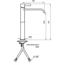 Tapwell Outlet: Arm081 AGr Servantbatteri H312mm Ascot Grey For Benkeplate