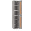 vidaXL Highboard grå sonoma 34,5x34x180 cm konstruert tre 8720845498856