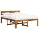 vidaXL Dobbel Sengramme med Hodegjerde ROSTOCK Naturlig 150 x 200 cm