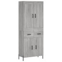  Highboard grå sonoma 69,5x34x180 cm konstruert tre