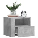  Veggmonterte nattbord 2 stk betonggrå 45x30x35 cm 848318