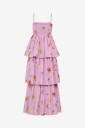 byTimo   Maxikjole Cotton Taffeta Bandeau Dress   Rosa