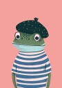 French Frog Illustration Plakat Plakat / 100x150cm