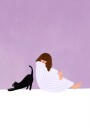 Girl and Cat Poster Plakat / 100x150cm