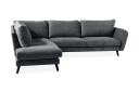 Trend Lyx 4 seters Venstrevendt L formet Sjeselongsofa i Stoff   Mørk grå