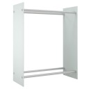 vidaXL Vedstativ hvit 80x35x100 cm herdet glass