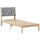  Sengeramme med Polstret Hodegjerde Brun 80 x 200 cm Heltre furu