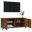 vidaXL TV-benk med dører røkt eik 102x35x45 cm konstruert tre