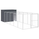 Vidaxl Hundehus Med Gård Antrasitt 214X661X181 cm Galvanisert Stål