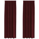  Gardiner med gardiner 2 pcs Vinrød 140 x 225 cm Fløyel