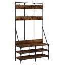  Klesstativ med skooppbevaring røkt eik 100x40x184 cm 8721012196216