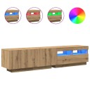  TV-benk med LED-lys artisan eik 180x35x40 cm konstruert tre 8721158760586