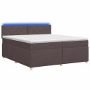 vidaXL Kontinentalseng med madrass Mørk brun 200 x 200 cm Stoff