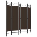 vidaXL Romdeler 5 paneler brun 200x180 cm