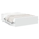 vidaXL Sengeramme med skuffer hvit 140x190 cm konstruert tre