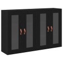  Veggskap 2 stk Svart Eik 69,5x34x90 cm Eik
