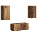  TV benksett Veggmontert 6 pcs Gammelt tre Konstruert tre