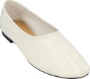 By Far Prudence Limewash Creased Leather Ballet Flat   White   37
