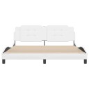  Sengeramme med hodegavl hvit 180x200 cm kunstlær 8721012346826