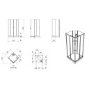 Vikingbad Sofia Rett std Dusjkabinett - Lav Hvit Matt / 90x90cm Glass