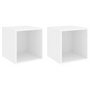 Veggskap i 2 stk 37x37x37 cm konstruert tre hvit