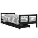 vidaXL Barnesengeramme med skuffer svart 80x200 cm heltre furu 8720845444280