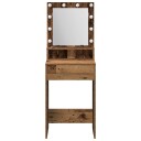  Sminkebord med LED Lys Gamle tre 50x41x135 cm