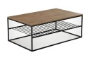 Falan Sofabord 95 cm med Hyller Ribber - Brun/Eik